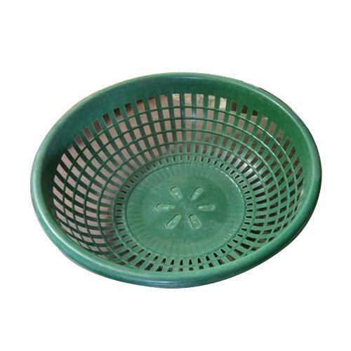 Green 100 Gram 100 Mm Rigid Round Unbreakable Pp Plastic Basket