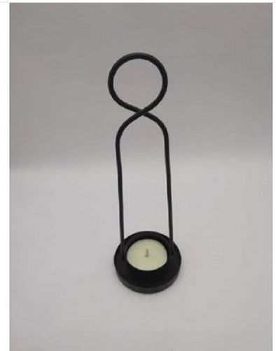 Black Metal Stand Candle Holder For Wedding And Home Decoration, 8 Inch