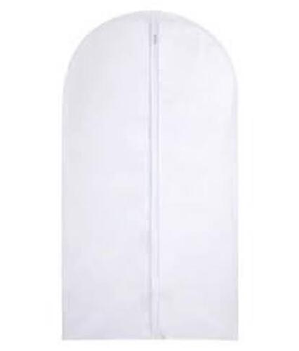 Bags Men Light Weight White Non Woven Foldable Suit Cover With Zipper Closure