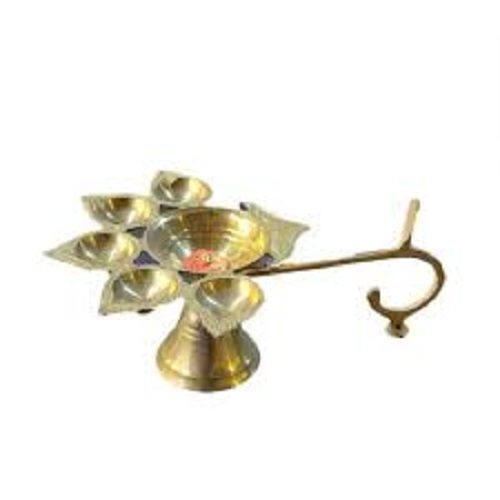 Rust Proof Premium Quality Elegant Look Strong Durable Golden Brass Akhandjyoti Diya For Worship