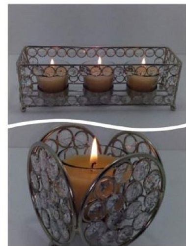 Table Top Silver Crystal Candle Holder For Wedding And Home Decorative 