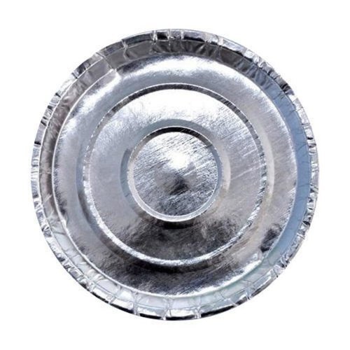 इवेंट और पार्टी सप्लाई के लिए 13 इंच डिस्पोजेबल सिल्वर प्लेन पेपर प्लेट्स आकार: 13"