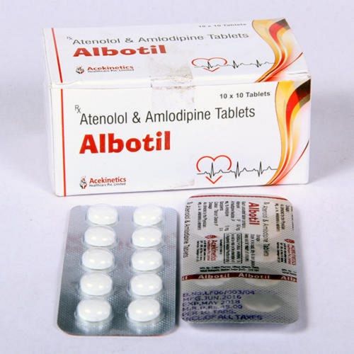 Safe & Effective Albotil Amlodipine And Atenolol Hypertension Tablet, 10X10 Blister Pack