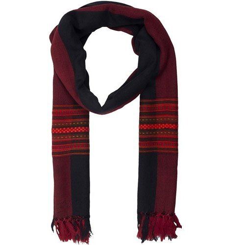Ladies Black And Maroon Soft And Comfortable Pashmina Wool Scarf