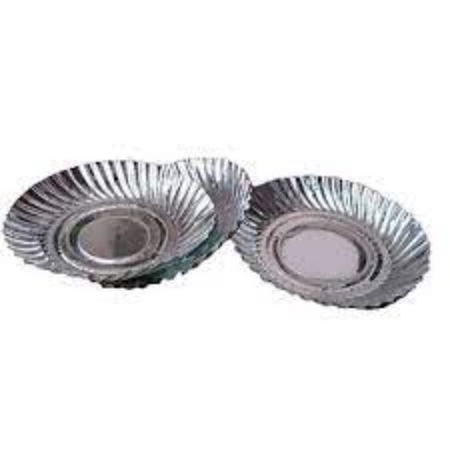 हल्के और पर्यावरण के अनुकूल 5 इंच डिस्पोजेबल सिल्वर पेपर प्लेट्स का आकार: 5 “