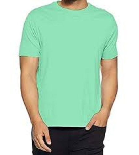 Men Round Neck Comfortable And Breathable Mint Green Cotton T-Shirt