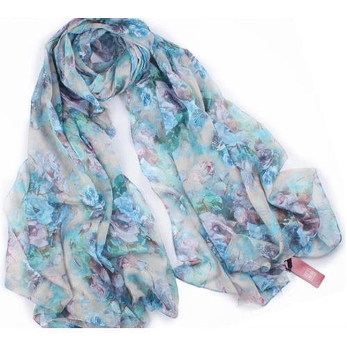 All Multi-Color Fashionable And Washable Printed Chiffon Scarves For Ladies