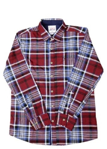 Checkered Pattern Cotton Blend Full Sleeve Collar Neck Shirt - Anti UV, Quick Dry, Washable | Trendy, Versatile Design for All Seasons
