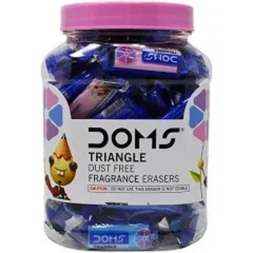 Doms Triangle Dust Free Fragrance Eraser Jar Used In School, 50 Pieces No