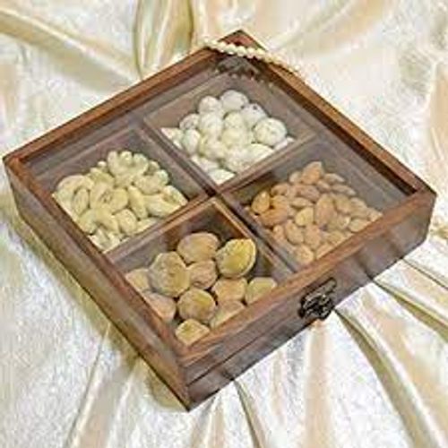 Eco-Friendly Style Sky Woods Brown Wooden Dry Fruit Multi-Purpose Box 