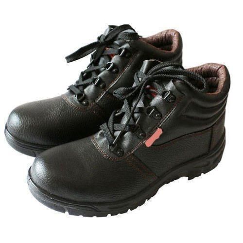 Good Quality And Plain Black Leather Safty Shoes For Industrial 