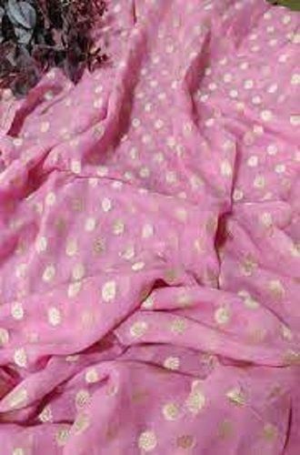 Washable Soft And Comfortable Breathable Fancy Pink Banarasi Fabric For Cloths