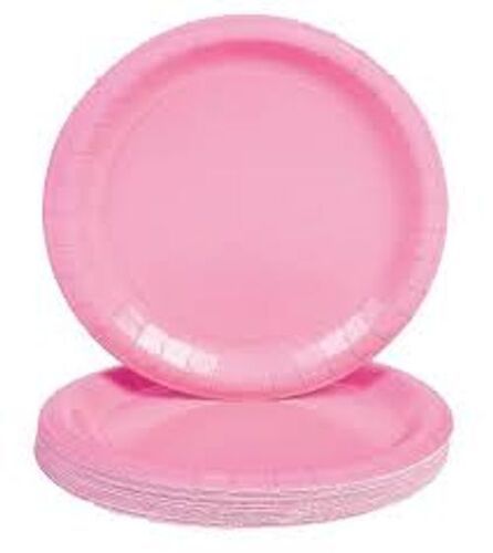 250 Gsm Premium Round Printed Pink Party Paper Disposable Plates 12 Inch, Pack Of 50