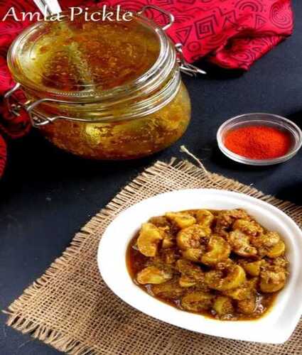 Amla Pickles Good For Health, Tangy & Spicy Taste, Carbohydrate : 23.73