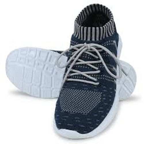 Comfortable Fit Smooth Rubber Cotton Attractive Designs Elastic Grip Nevy Blue Mens Casual Shoes