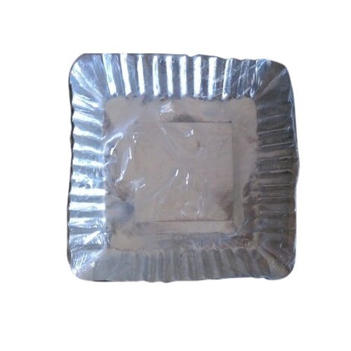 डिस्पोजेबल एलिगेंट क्वालिटी कम्पोस्टेबल और बायोडिग्रेडेबल स्क्वायर सिल्वर प्लेट, 25 पीस पैक
