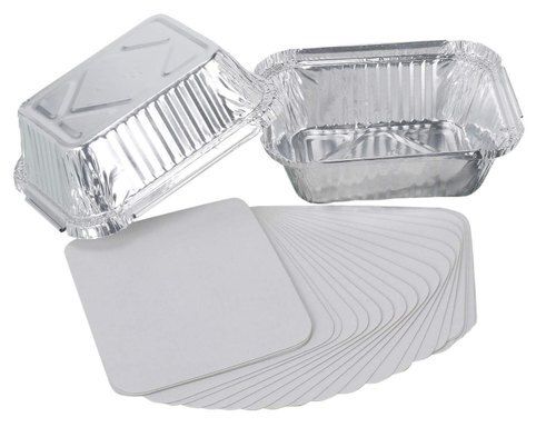 Square Disposable Silver Aluminum Foil Food Containers