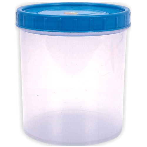 Eco-Friendly Easy To Carry Lightweight White Transparent Plastic Container With Blue Lid