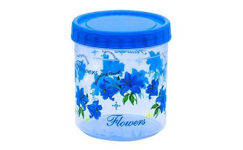 Eco Friendly Easy To Carry Lightweight Blue Flower Printed Plastic Container 
