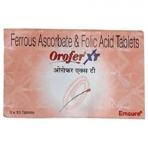 Ferrous Ascorbate And Folic Acid Tablets, Pack Of 3x10 Tablets