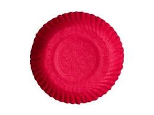 Heavy Duty Red Plain Round Disposable Paper Plate 4 Inch, Pack Of 25