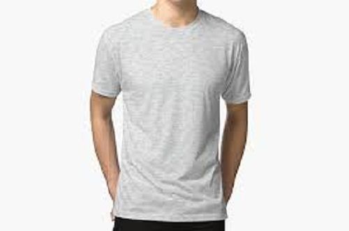 Men Comfortable And Breathable Long Durable Round Neck Short Sleeves Grey T-Shirt 