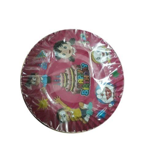 Round Bio Degradable And Disposable Designer Printed Paper Plate, 6 Inch (Pack Of 25 Pcs)