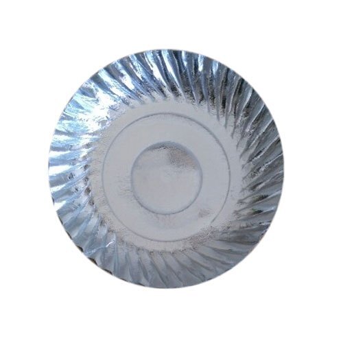 मजबूत स्पिल प्रूफ बायोडिग्रेडेबल और वजन में हल्का सिल्वर डिस्पोजेबल फॉयल पेपर प्लेट