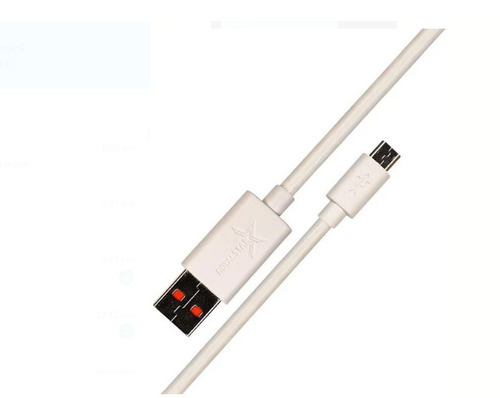 1.2 Meters Long 3 Mm Thick USB 2.0 White Royal Star Data Cable - PVC & PFA, 1m Micro USB Connector, Fast Charging, Office/Home/Travel Use