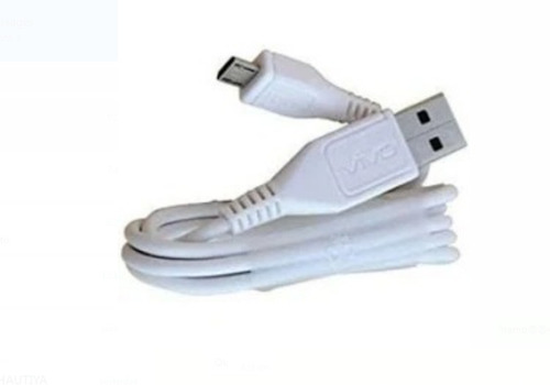 1.2 Meters Long PVC Fast Charging Micro USB Data Cable - 2 Conductors, 3mm Outer Diameter, White | Sliding Key Ring Connector, High-Speed Data Transfer
