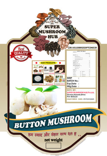 White A Grade Fresh Button Mushroom With High Nutritious Value And Rich Taste