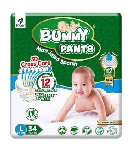 White Light Weight Comfortable Breathable And Disposable Soft Fresh Bummy Baby Diapers Pants