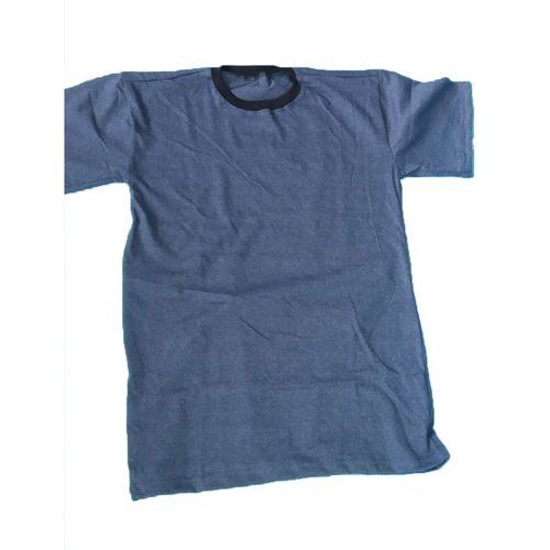 Mens Blue Round Neck Short Sleeves Comfortable Plain T-Shirt For Daily Wear Age Group: 19