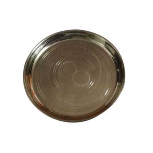 Stainless Steel Thali For Serving Food, Round Shape And Mirror Silver Color