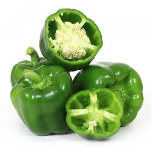 Taste Grassy Flavor And Slightly Bitter Block Shape Green Bell Pepper (Capsicum) 