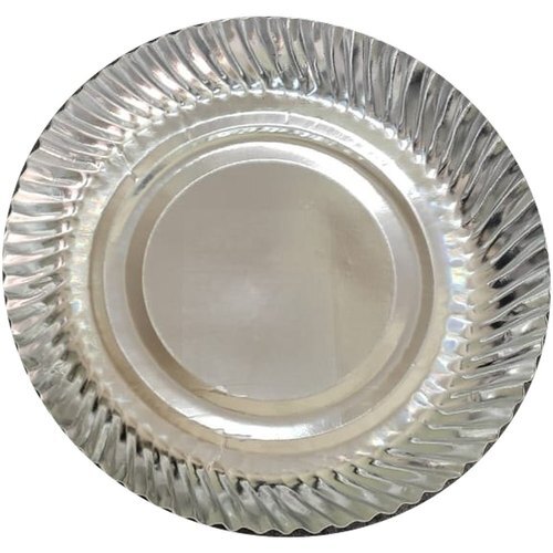 100 Gsm Lightweight Multipurpose Premium Silver Coated Paper Plate, 7 Inches, Pack Of 100