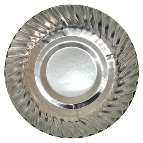 100 Gsm Lightweight Multipurpose Premium Silver Coated Paper Plate, 7 Inches, Pack Of 50