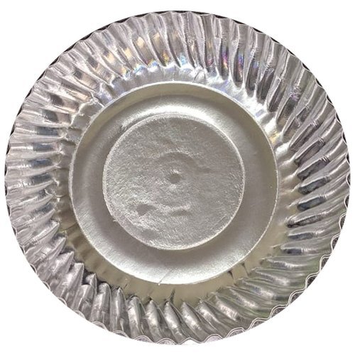 120 Gsm Multiuse Silver Coated Disposable Paper Plate, 6 Inches , Pack Of 50