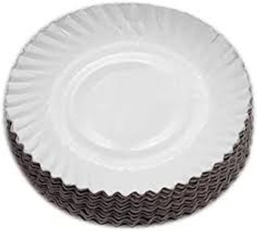 Biodegradable Eco Friendly Light Weight Disposable White Color Paper Plates, 11 Inch