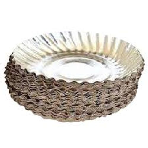 बायोडिग्रेडेबल लीक प्रूफ और वाटरप्रूफ सिल्वर प्लेन डिस्पोजेबल पेपर प्लेट, 9 इंच