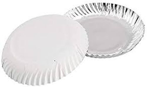 Biodegradable Waterproof Plain Disposable Paper Plate Small Size Silver Plate,11 Inch(Pack Of 50)