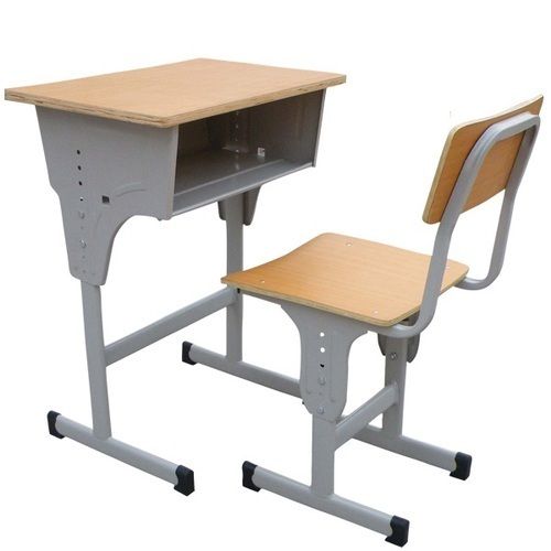 Glossy Fine Finish Stylish And Modern Brown Wooden And Iron School Desk  Carpenter Assembly