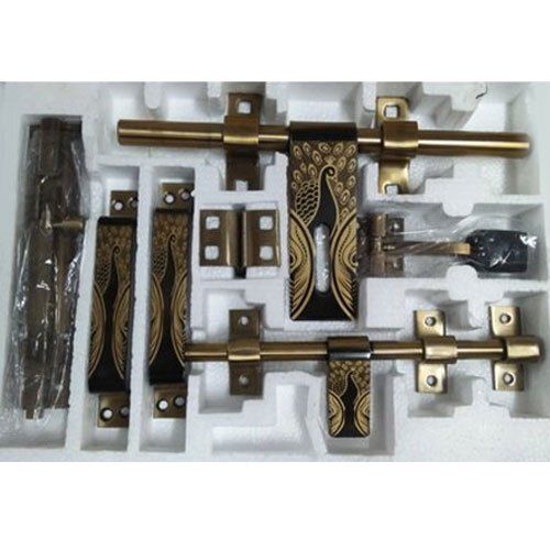 Heavy Duty And Rust Proof Chrome Finish Golden Polish Stainless Steel Door Kit