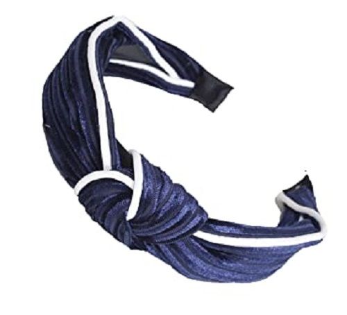 Indigo Blue Elastic Satin Hairband I Mesmerize India