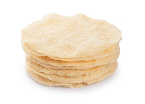 Light Yellow Salty Round Shape Crispy Hygienically Packed Urad Dal Papad