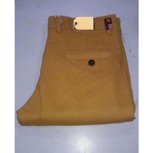 Mens Brown Plain Casual Trousers