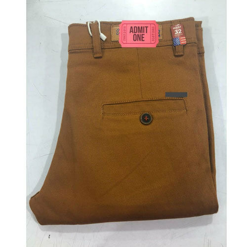 Mens Slim Fit Plain Trousers