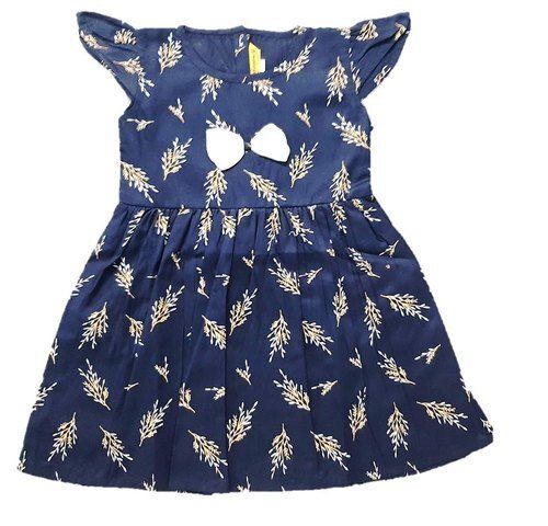 Regular Wear And Stylish Look Gorgeous Blue Cotton Frocks For Girls