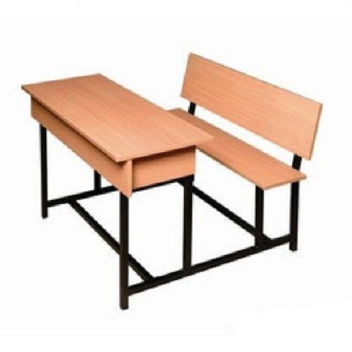 Stylish And Modern Glossy Fine Finish Brown Wooden And Iron School Desk  Carpenter Assembly