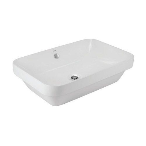 Thin Rim Table Square White Ceramic Jaquar Darc Counter Top Basin For Home 